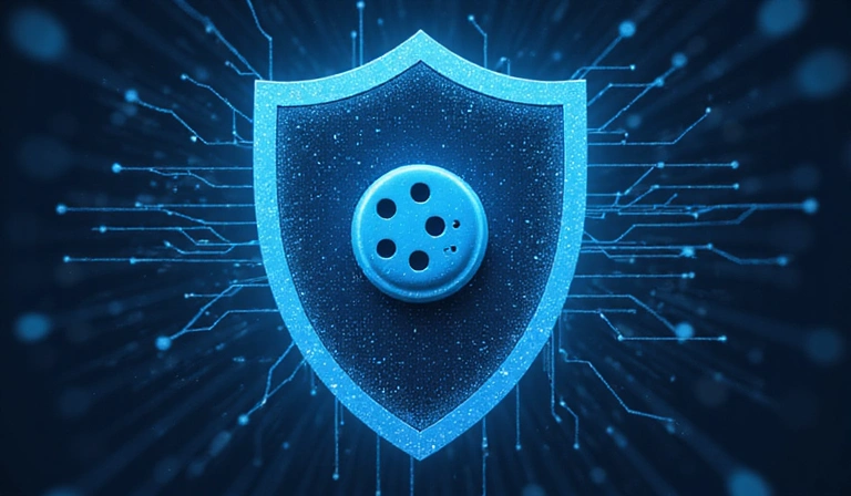 Illustration of a privacy shield icon with a cookie symbol, representing data protection and user control over cookies.