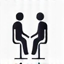 Icon representing one-on-one consultation, like two people in conversation.