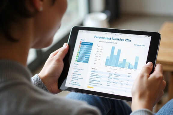 Person reviewing a personalized nutrition plan document on a tablet